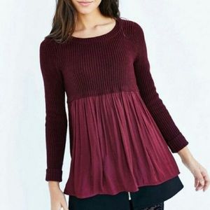 Kimchi Blue Maroon Babydoll Sweater